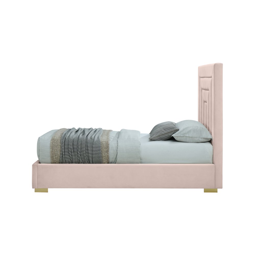 Nora Pink Velvet Twin Bed