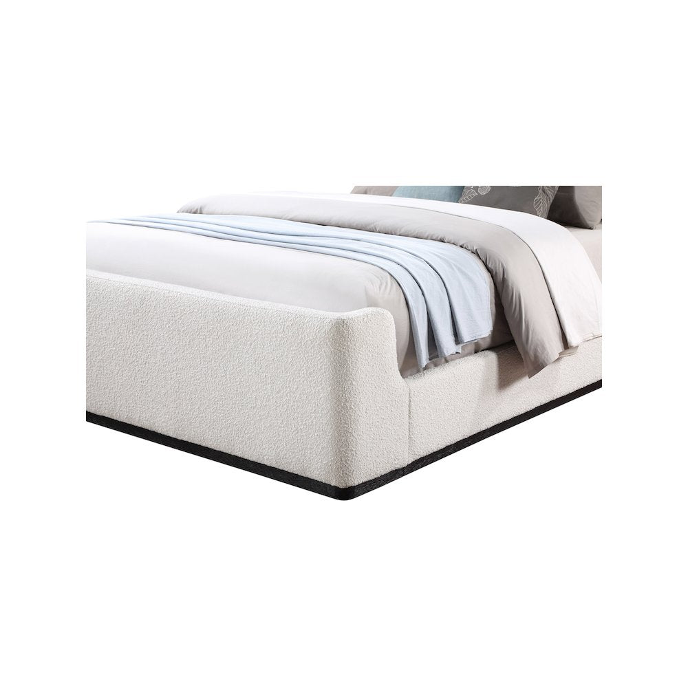 Oliver Cream Boucle Fabric King Bed