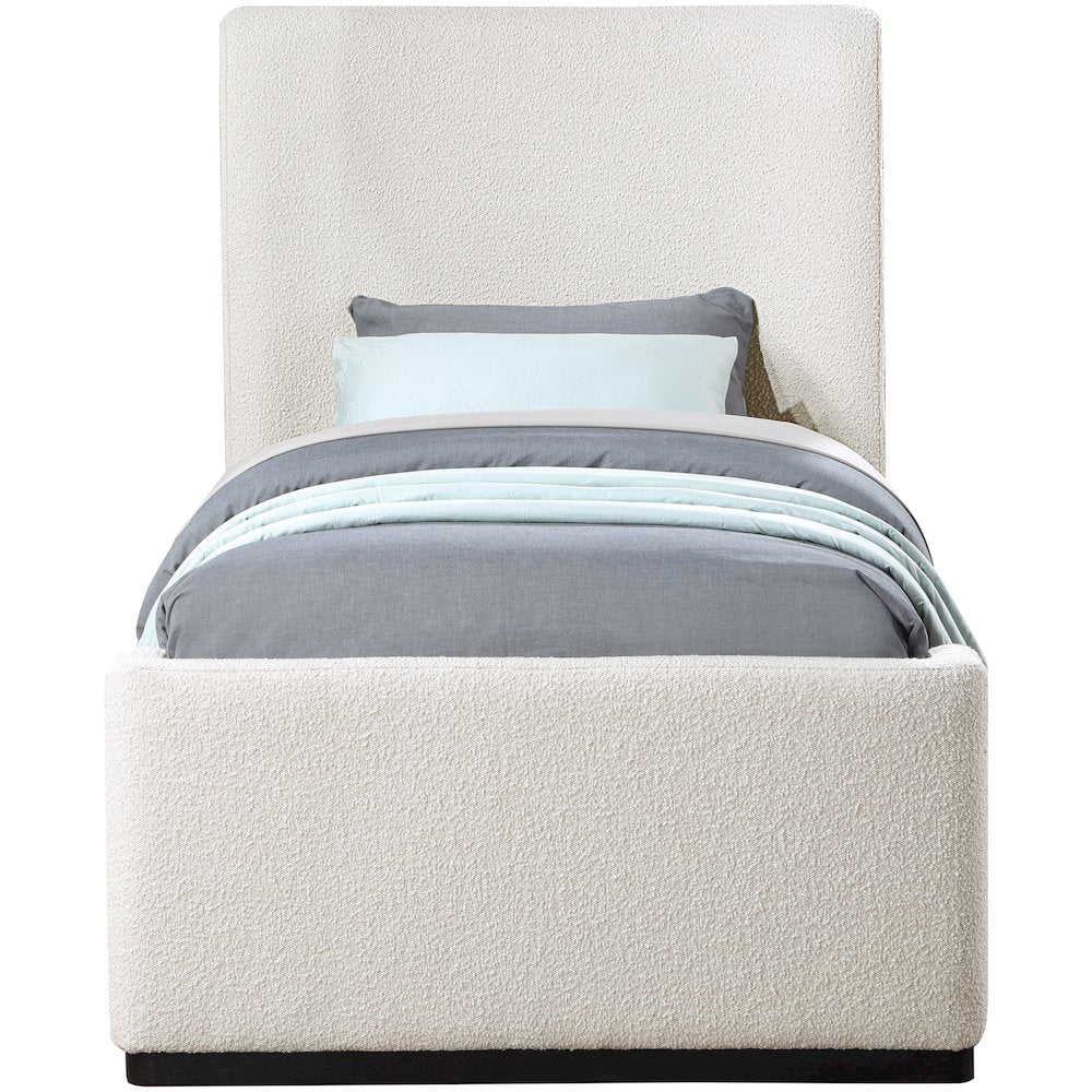 Oliver Cream Boucle Fabric Twin Bed