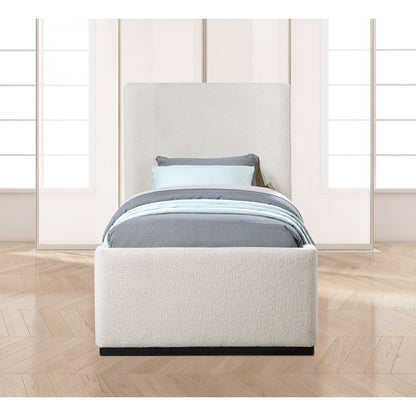 Oliver Cream Boucle Fabric Twin Bed