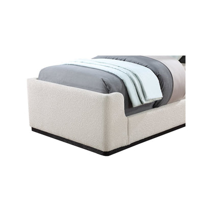 Oliver Cream Boucle Fabric Twin Bed
