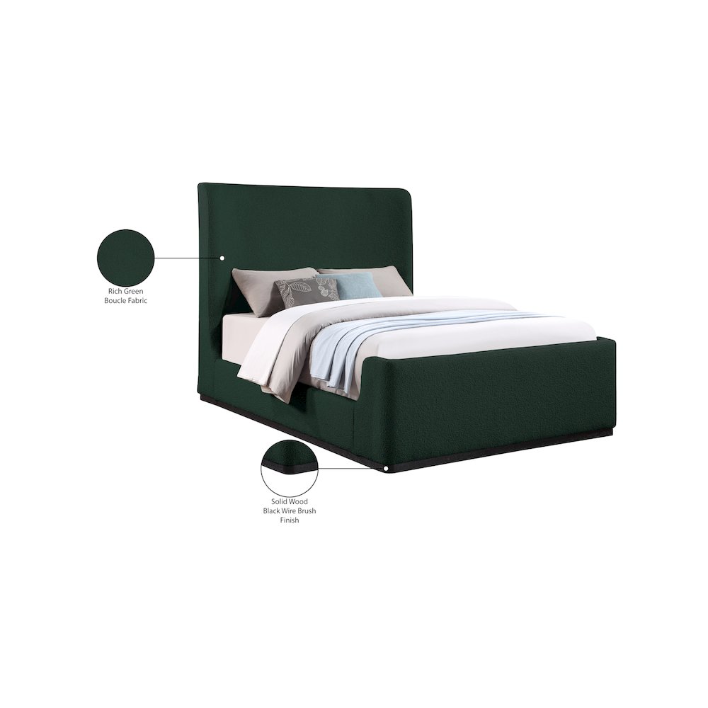 Oliver Green Boucle Fabric Full Bed