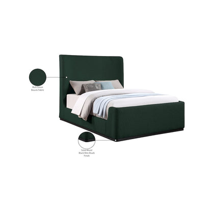 Oliver Green Boucle Fabric King Bed