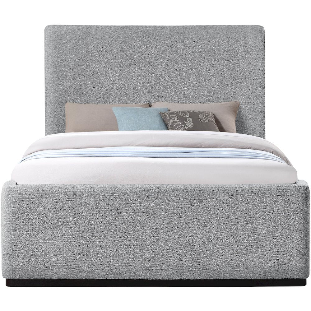 Oliver Grey Boucle Fabric Queen Bed