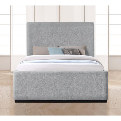 Oliver Grey Boucle Fabric Queen Bed