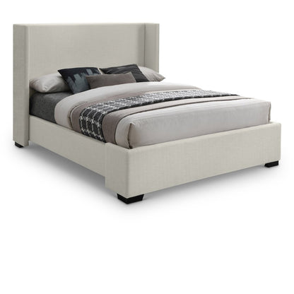 Oxford Beige Linen Textured Fabric Full Bed