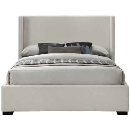 Oxford Beige Linen Textured Fabric Full Bed