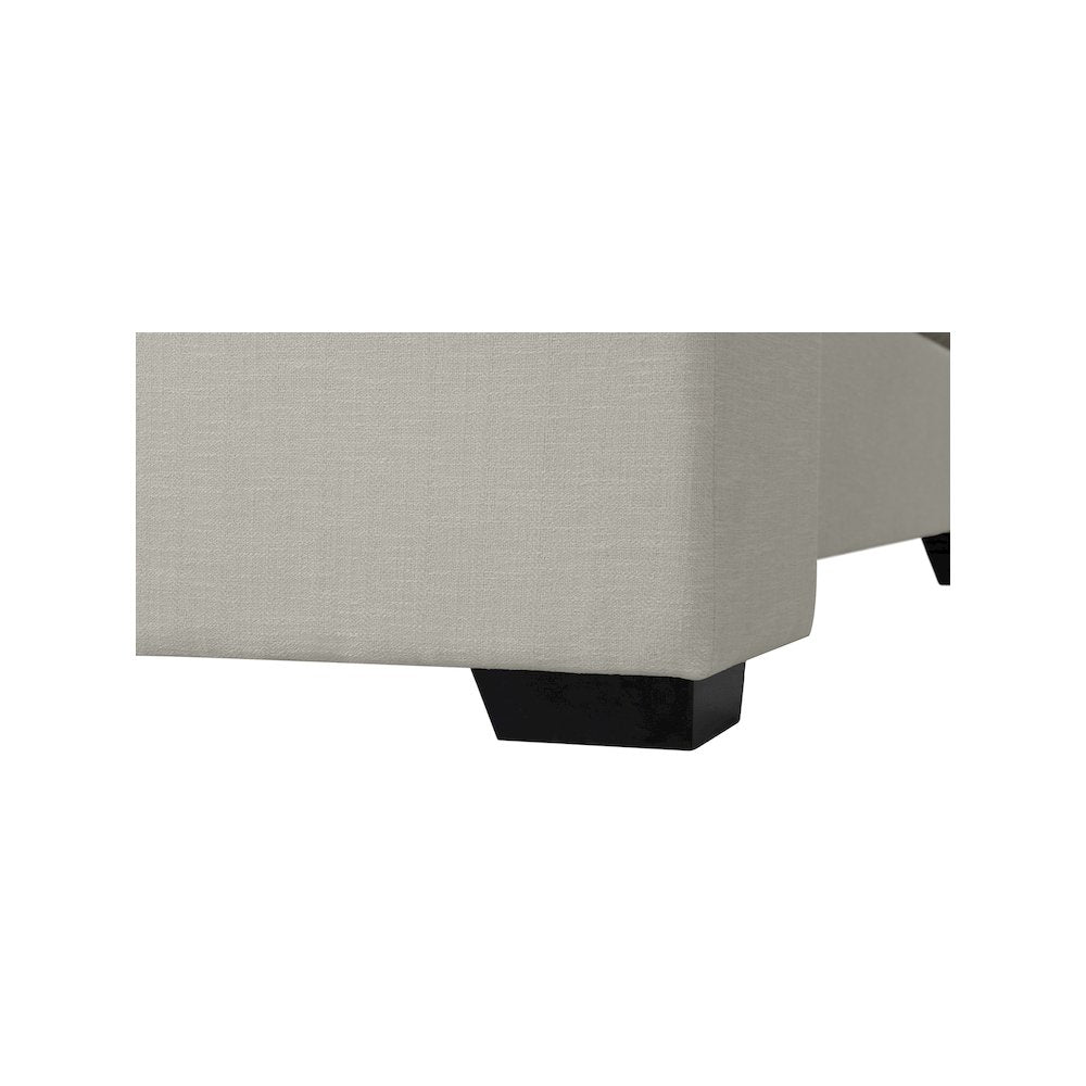 Oxford Beige Linen Textured Fabric Full Bed