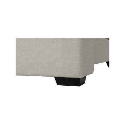 Oxford Beige Linen Textured Fabric King Bed