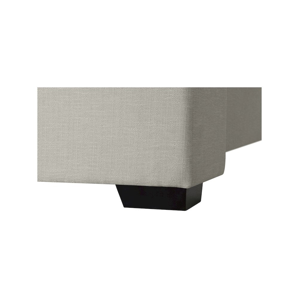 Oxford Beige Linen Textured Fabric Twin Bed
