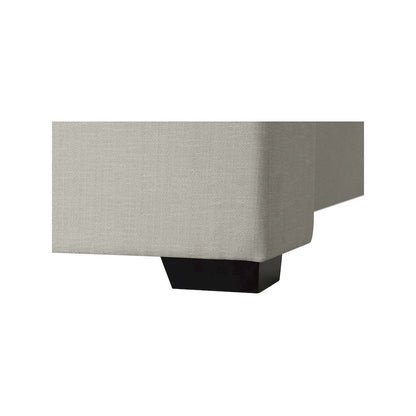 Oxford Beige Linen Textured Fabric Twin Bed