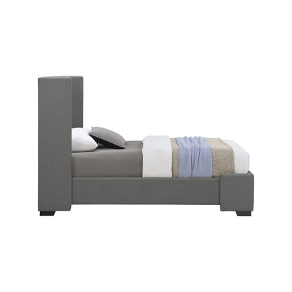 Oxford Grey Linen Textured Fabric Twin Bed