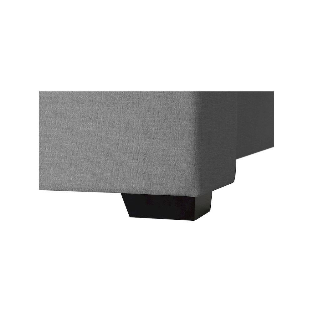 Oxford Grey Linen Textured Fabric Twin Bed