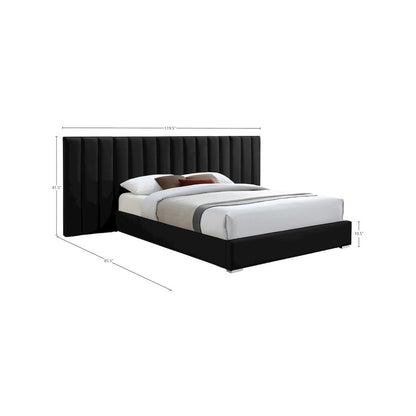 Pablo Black Velvet King Bed