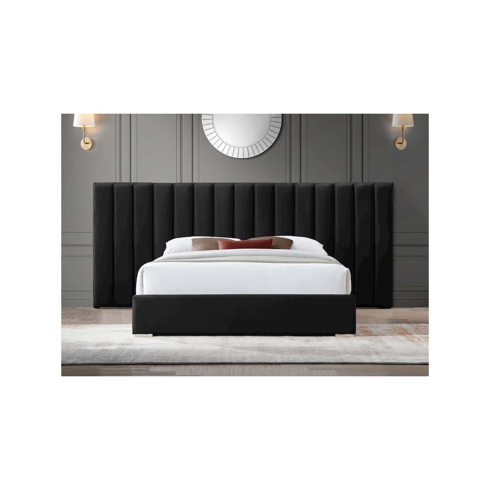 Pablo Black Velvet King Bed
