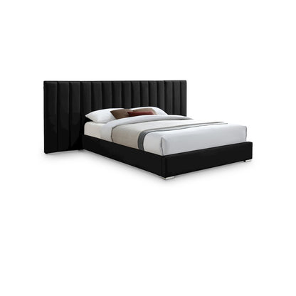 Pablo Black Velvet Queen Bed
