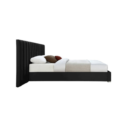 Pablo Black Velvet Queen Bed