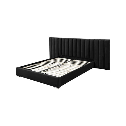 Pablo Black Velvet Queen Bed