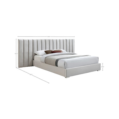 Pablo Cream Velvet King Bed