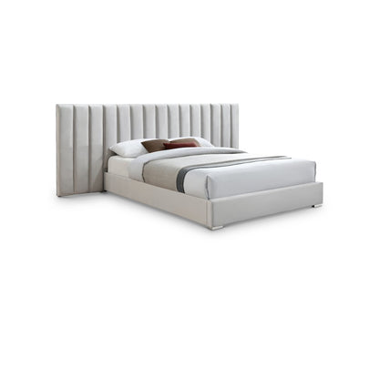 Pablo Cream Velvet King Bed
