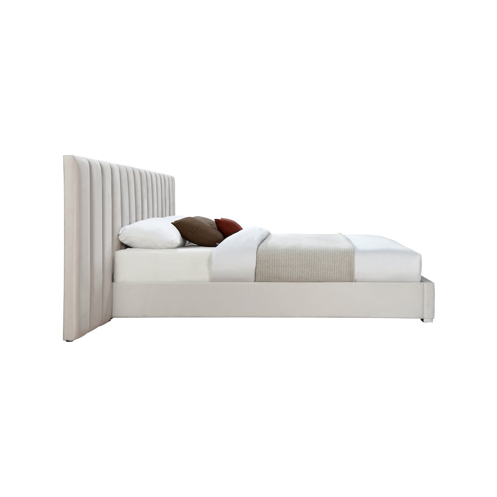 Pablo Cream Velvet King Bed