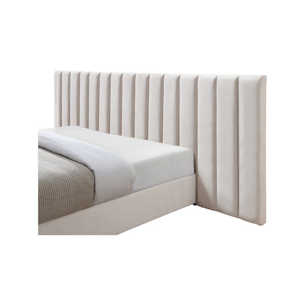 Pablo Cream Velvet King Bed