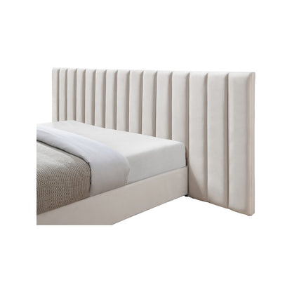 Pablo Cream Velvet Queen Bed