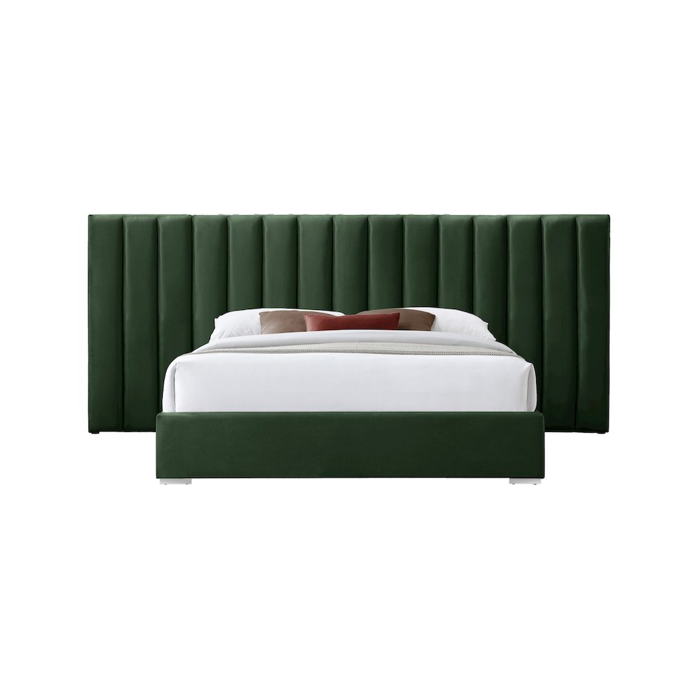 Pablo Green Velvet King Bed