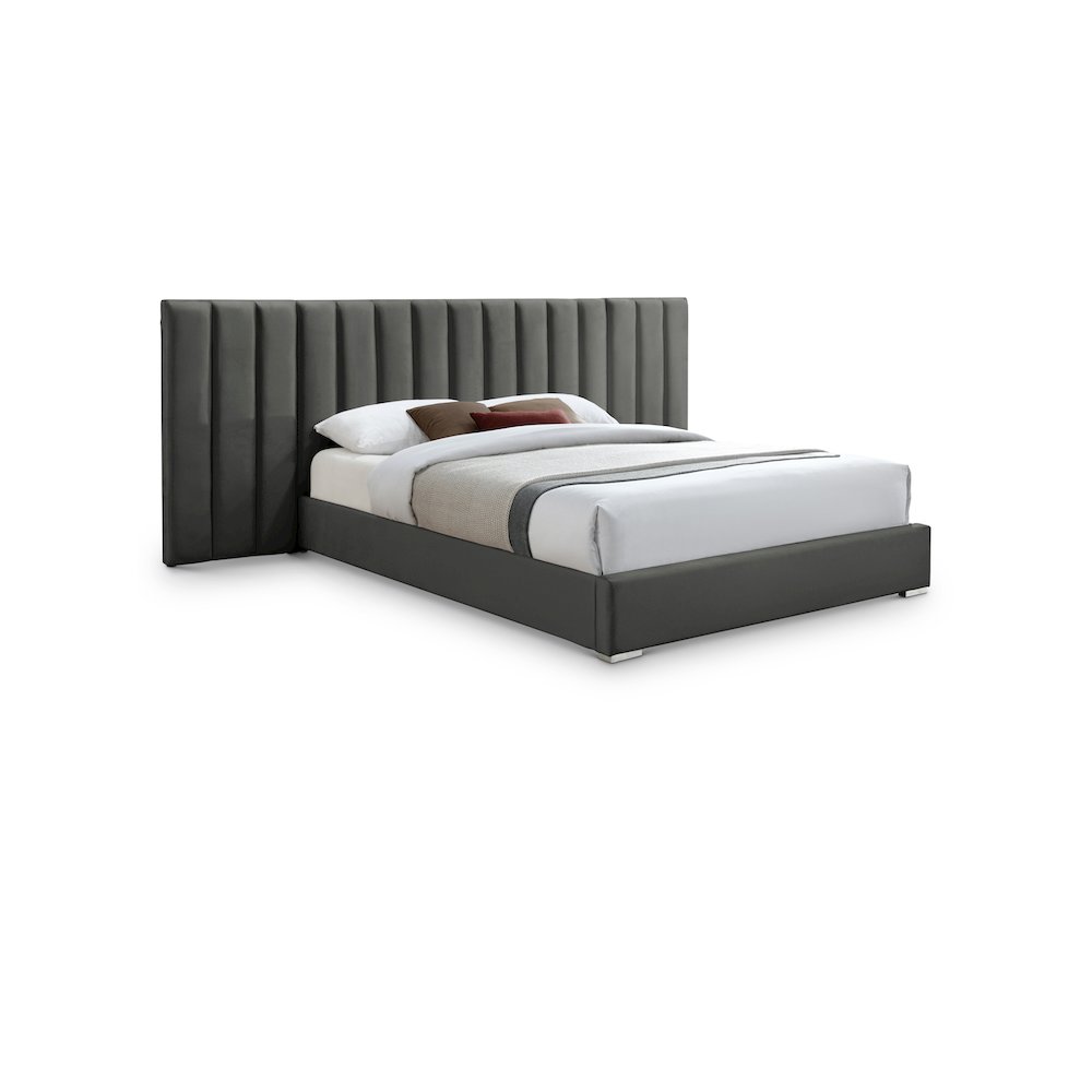 Pablo Grey Velvet King Bed