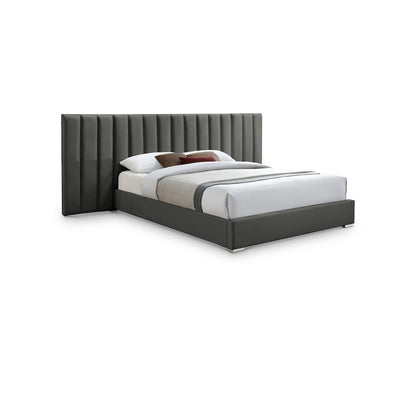 Pablo Grey Velvet King Bed