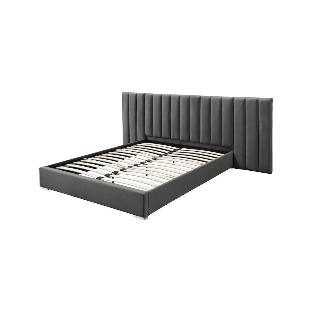 Pablo Grey Velvet King Bed