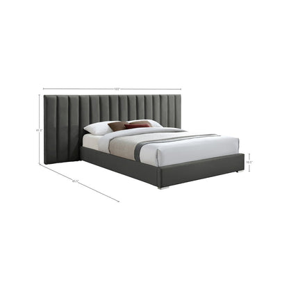 Pablo Grey Velvet Queen Bed