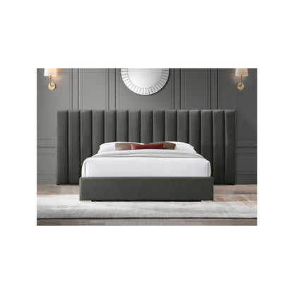 Pablo Grey Velvet Queen Bed