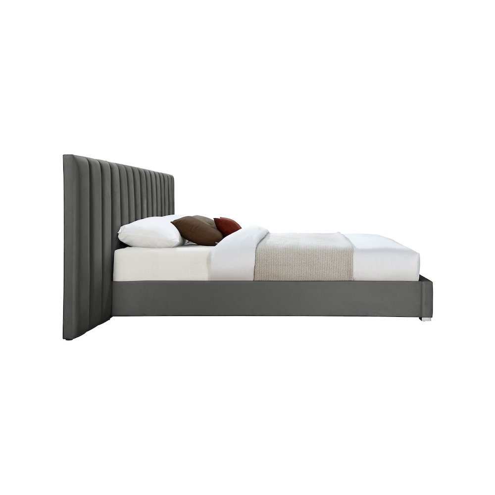 Pablo Grey Velvet Queen Bed