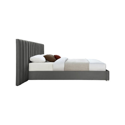 Pablo Grey Velvet Queen Bed