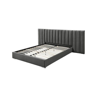 Pablo Grey Velvet Queen Bed