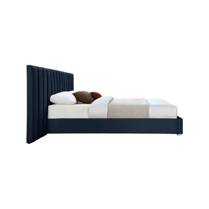 Pablo Navy Velvet Queen Bed