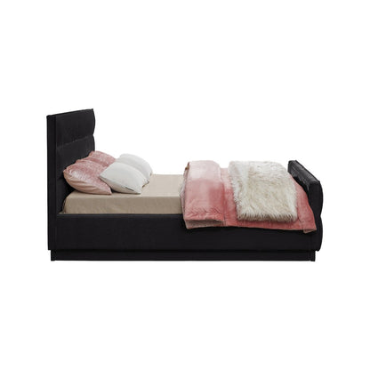Paxton Black Chenille Fabric Full Bed
