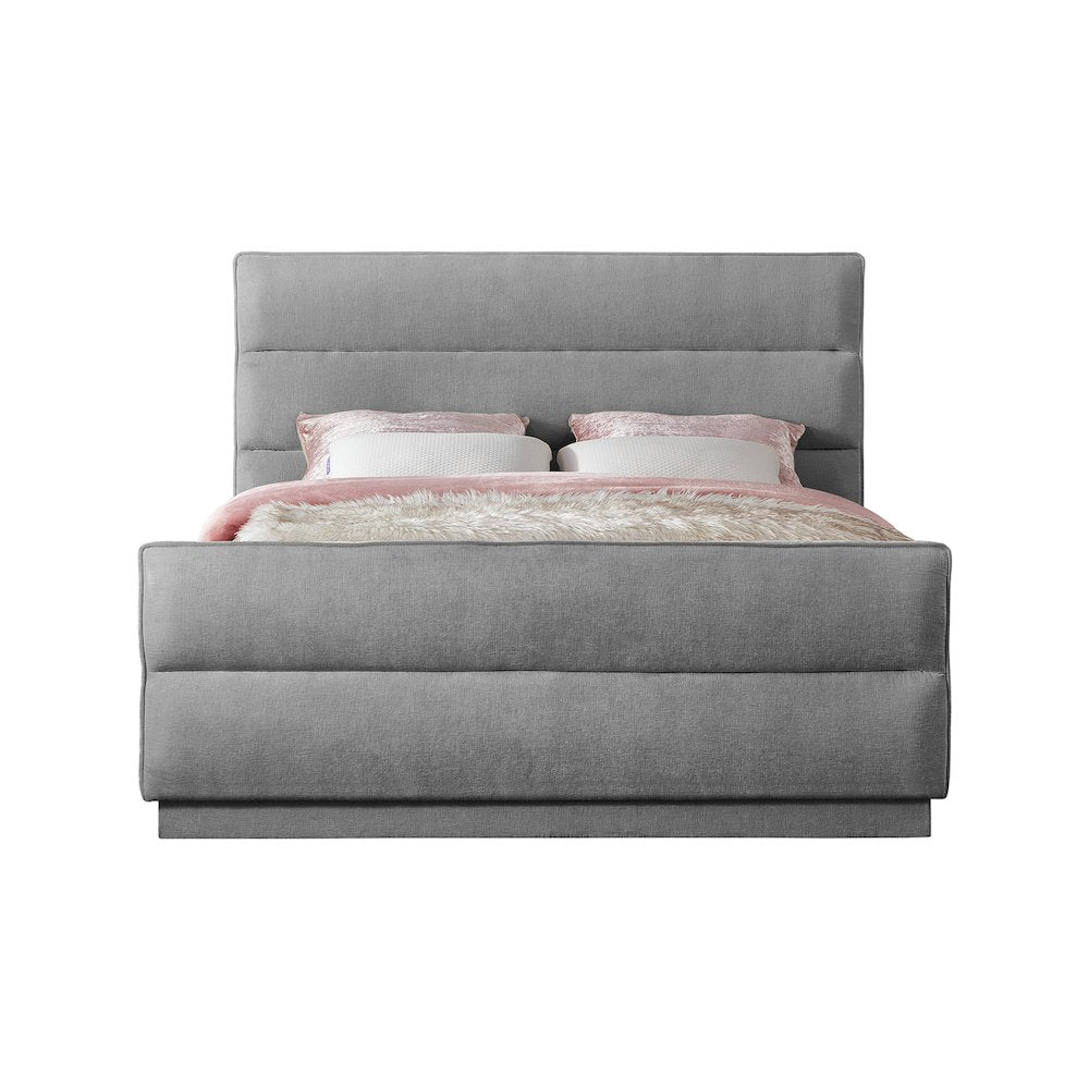 Paxton Grey Chenille Fabric Full Bed