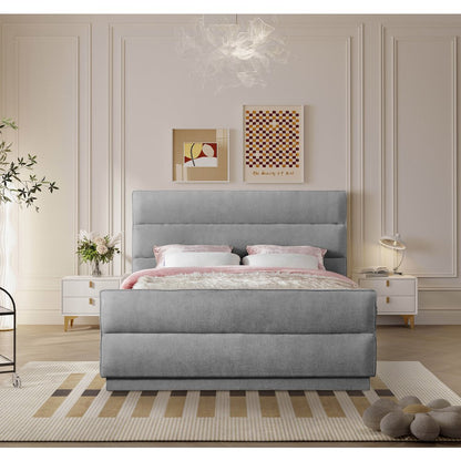 Paxton Grey Chenille Fabric Full Bed