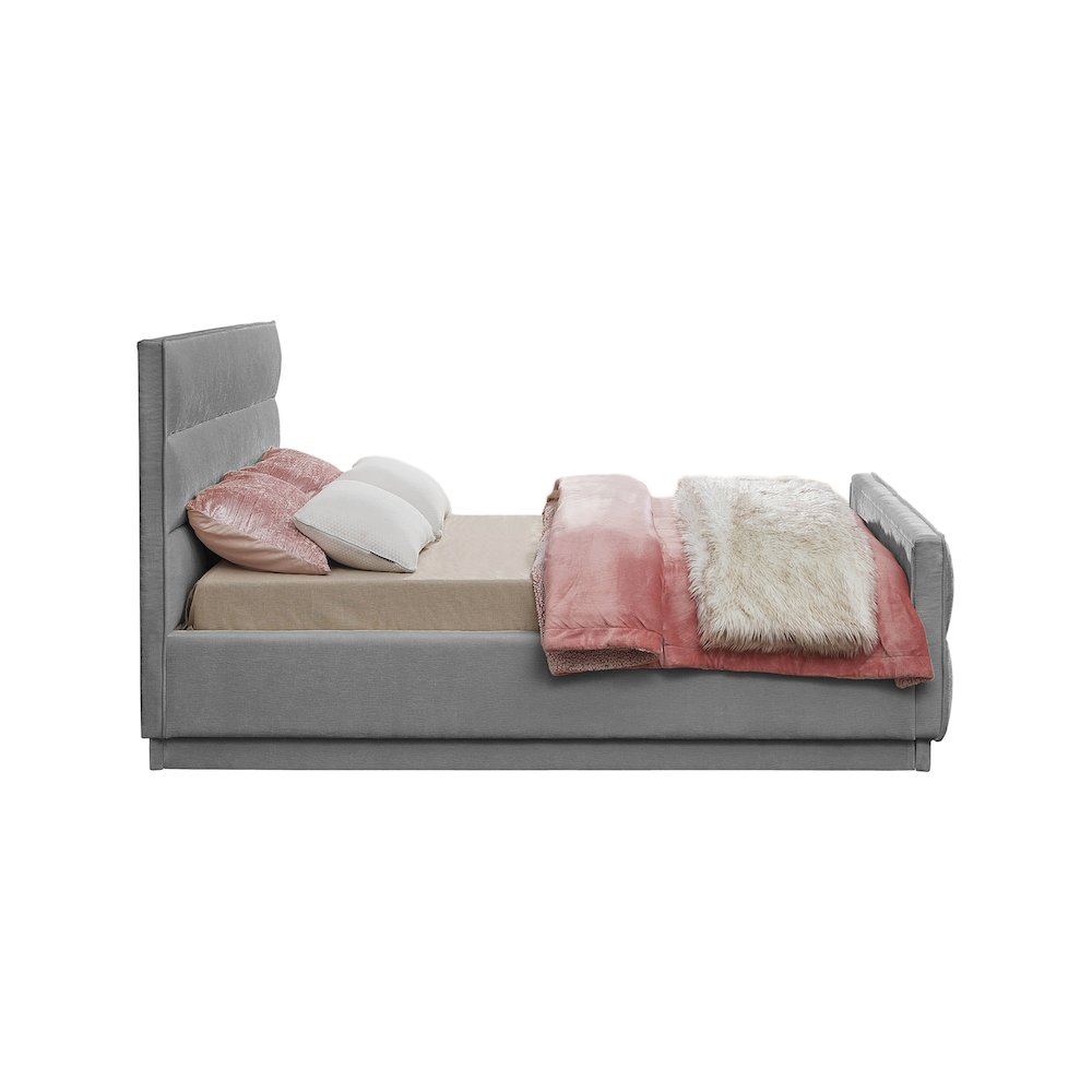 Paxton Grey Chenille Fabric Full Bed