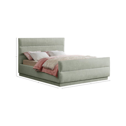 Paxton Mint Chenille Fabric Queen Bed
