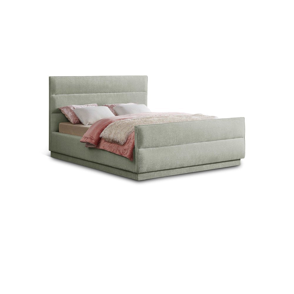 Paxton Mint Chenille Fabric Queen Bed