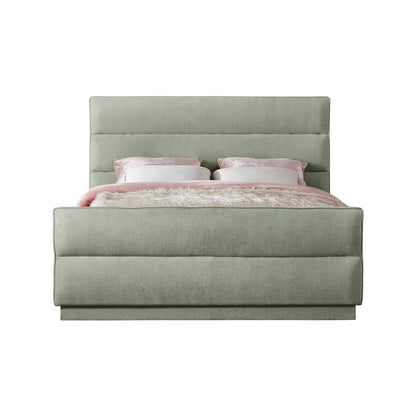 Paxton Mint Chenille Fabric Queen Bed