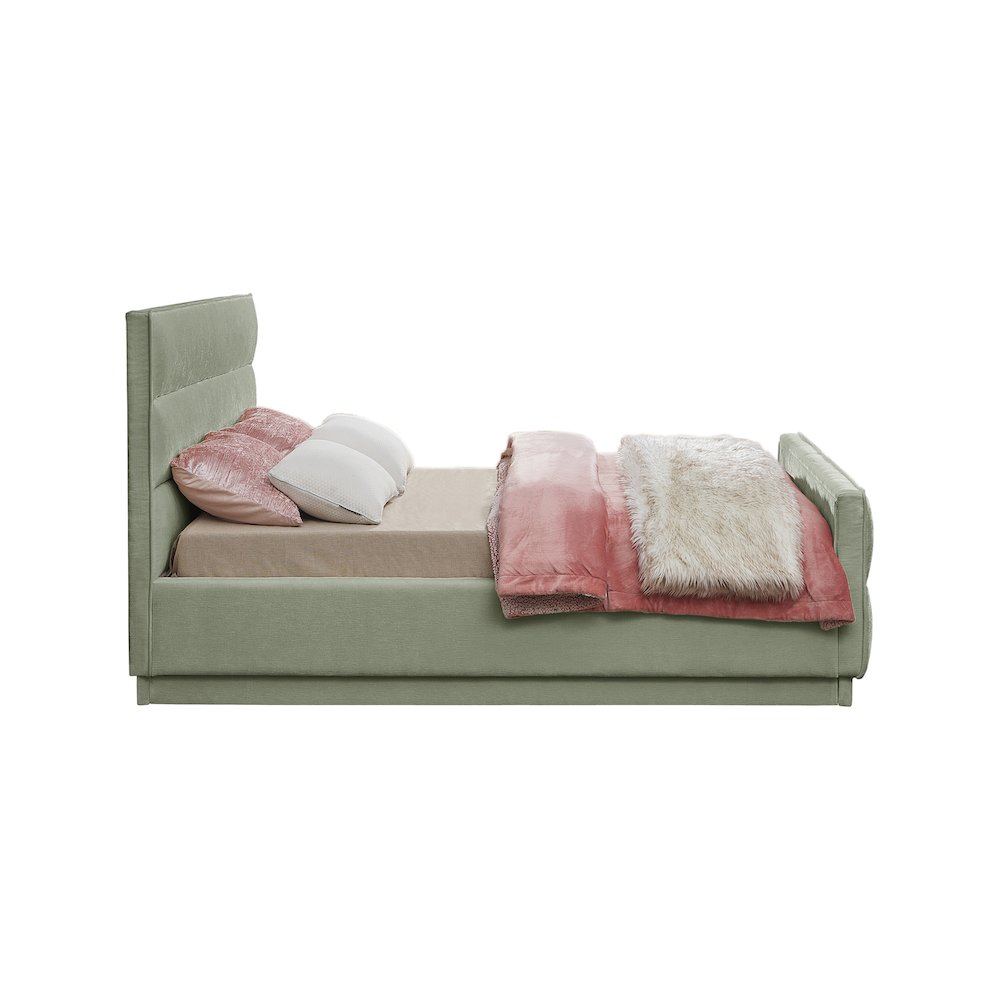 Paxton Mint Chenille Fabric Queen Bed