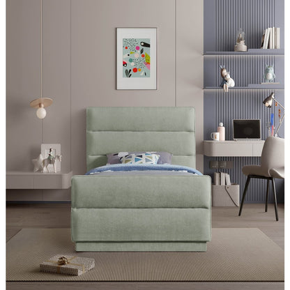Paxton Mint Chenille Fabric Twin Bed