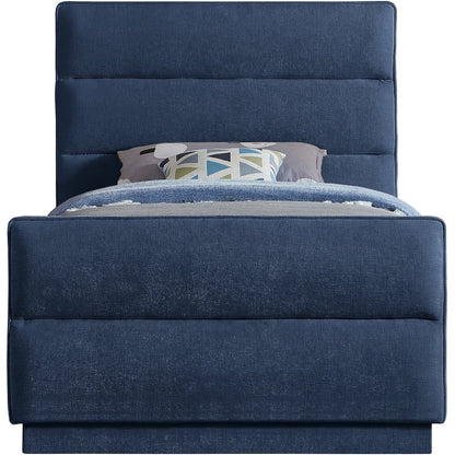 Paxton Navy Chenille Fabric Twin Bed