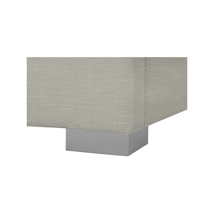 Pierce Beige Linen Textured Fabric Twin Bed