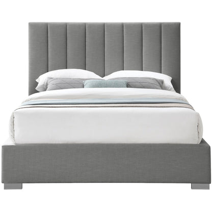 Pierce Grey Linen Textured Fabric Full Bed