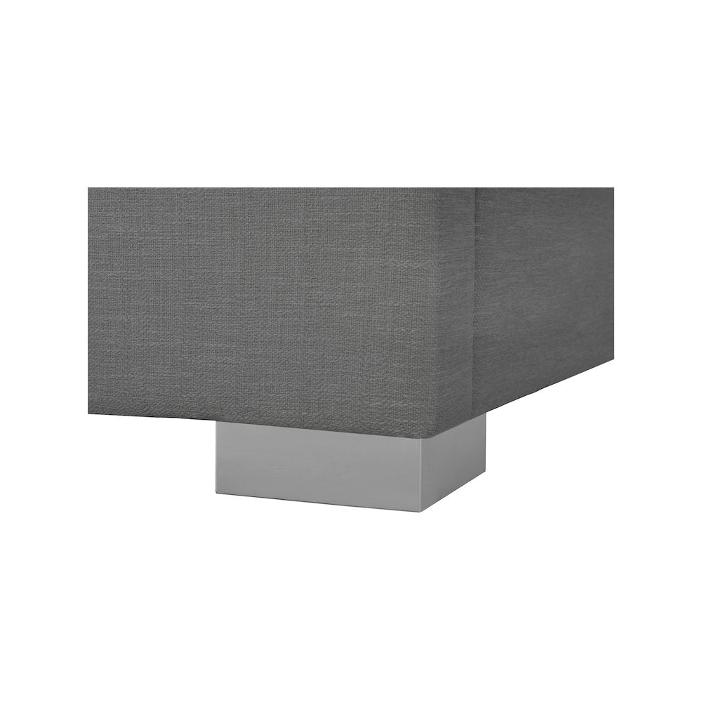Pierce Grey Linen Textured Fabric Twin Bed
